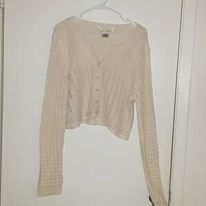 John Paul Richards Uniform Cropped Knit Sweater Size XL